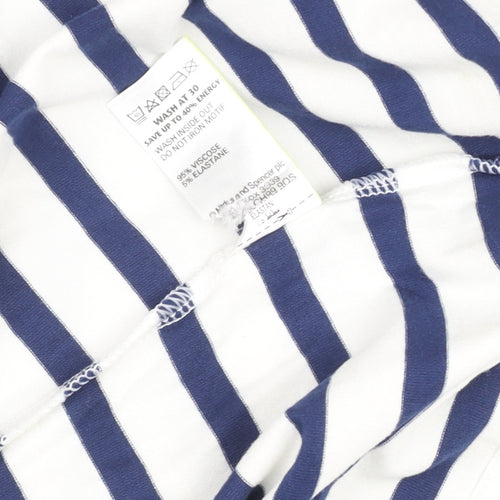 Marks and Spencer Women’s Blue Striped Crochet Shift Dress Size 12