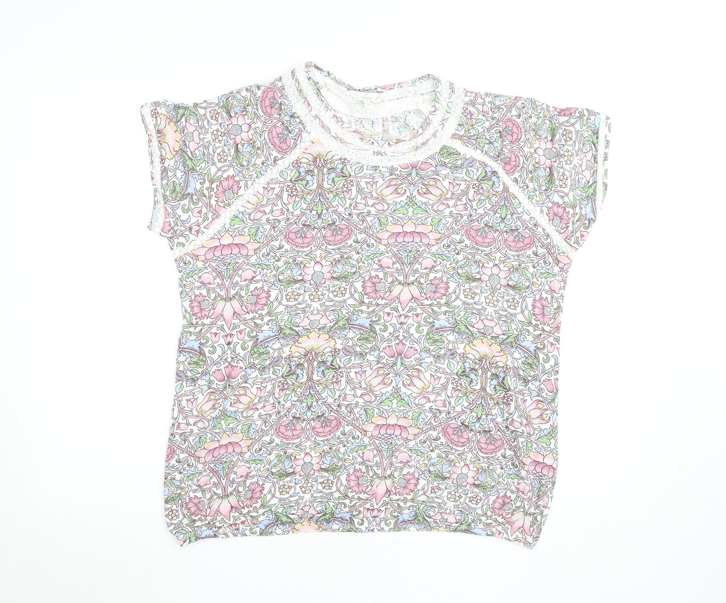 Next x Morris & Co Women's Multicoloured Floral Cotton T-Shirt Size 18