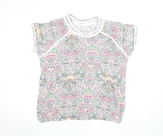 Next x Morris & Co Women's Multicoloured Floral Cotton T-Shirt Size 18