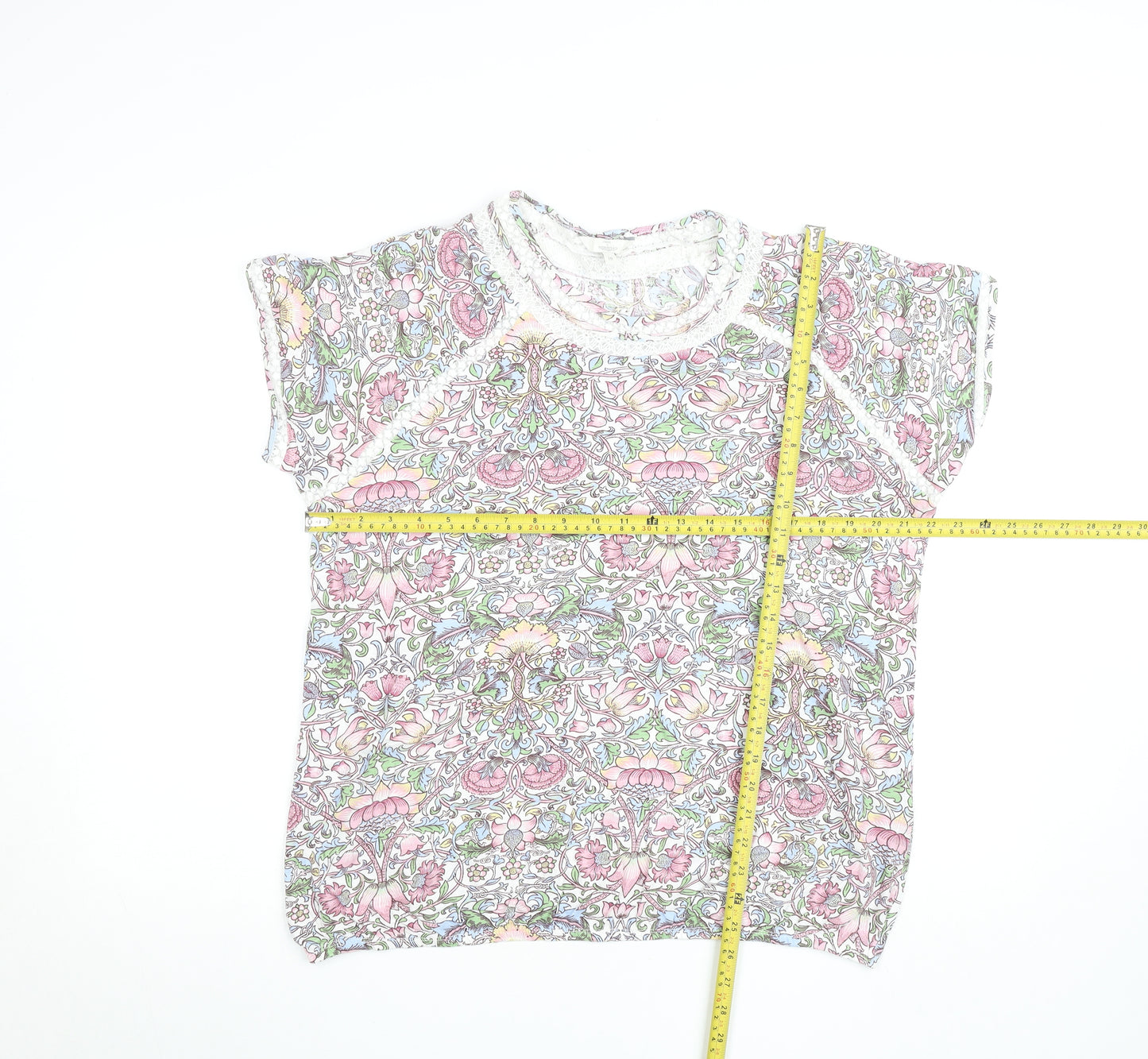 Next x Morris & Co Women's Multicoloured Floral Cotton T-Shirt Size 18