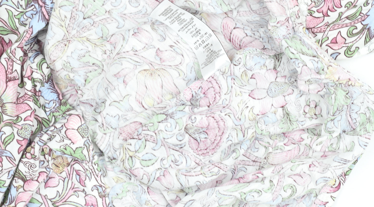 Next x Morris & Co Women's Multicoloured Floral Cotton T-Shirt Size 18