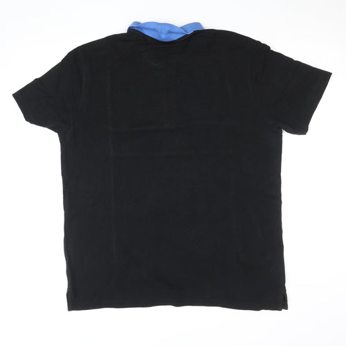 HFX Lifestyle Men's Blue Colourblock Zip Polo Shirt XL Cotton Blend