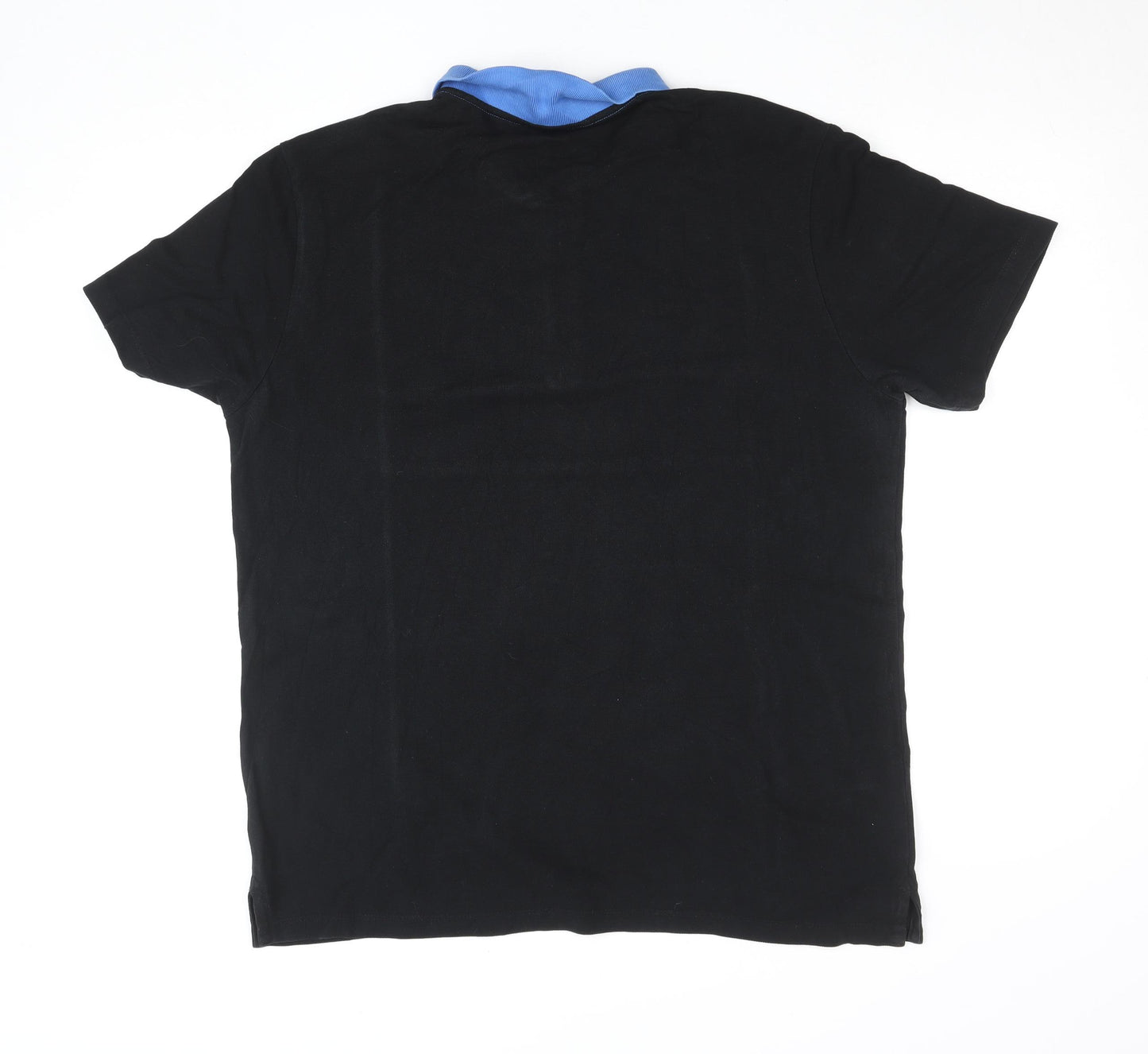 HFX Lifestyle Men's Blue Colourblock Zip Polo Shirt XL Cotton Blend