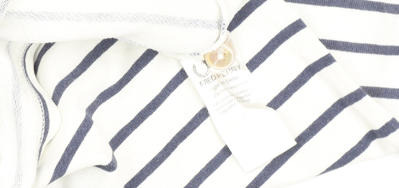 Fred Perry Women's White Striped Shift Dress Size 6