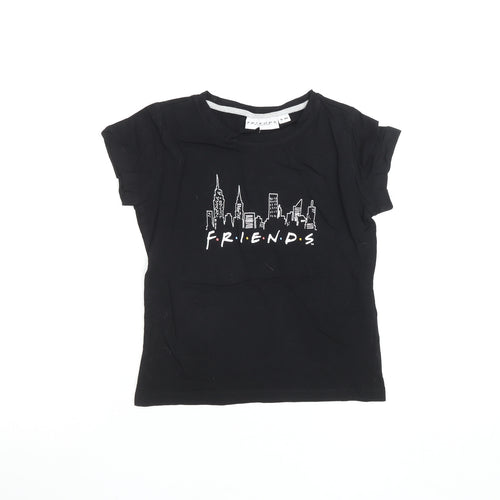 Friends Girls Black 9-10 Years Graphic Print T-Shirt