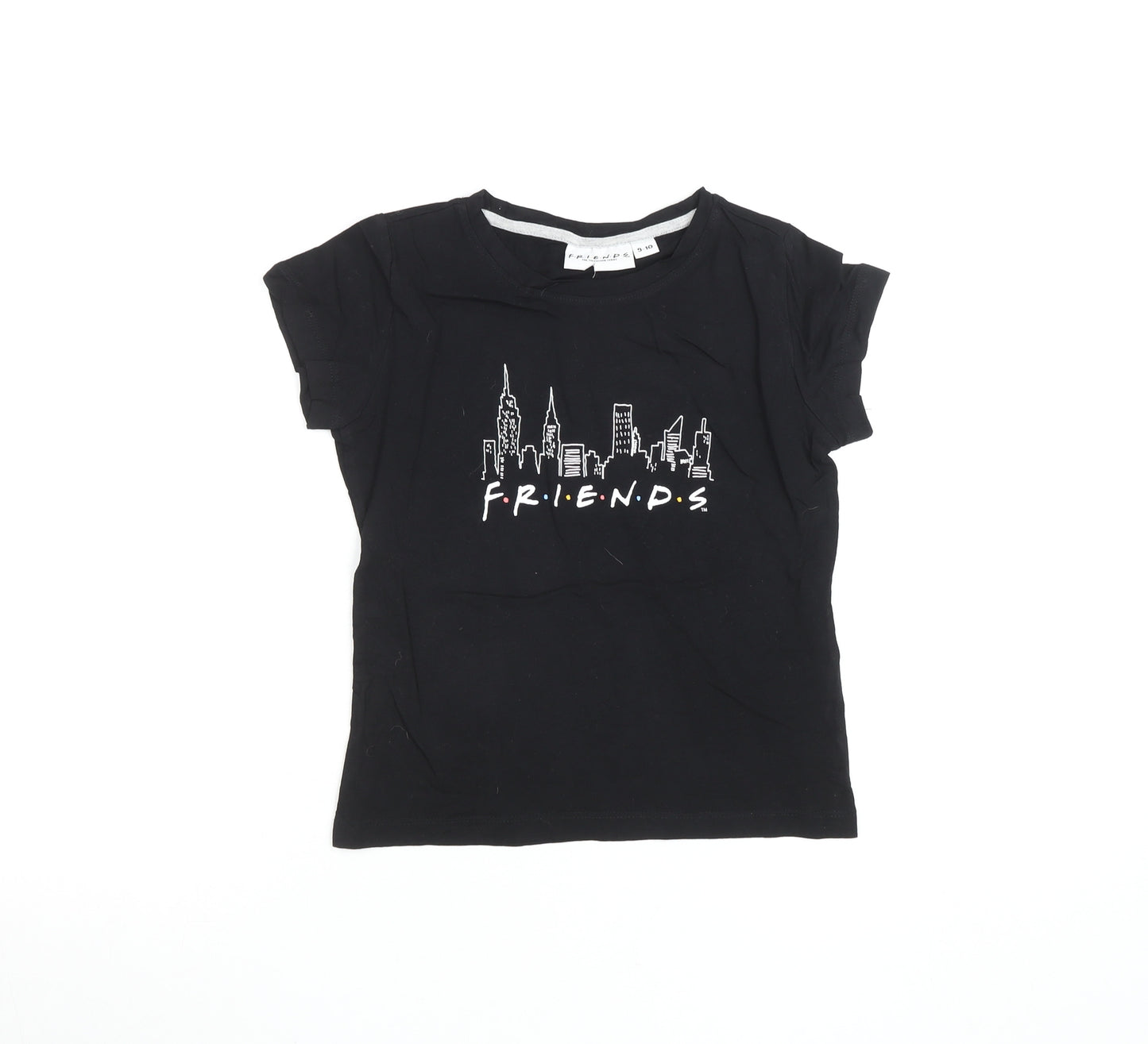 Friends Girls Black 9-10 Years Graphic Print T-Shirt
