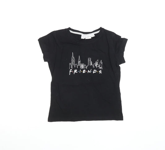 Friends Girls Black 9-10 Years Graphic Print T-Shirt