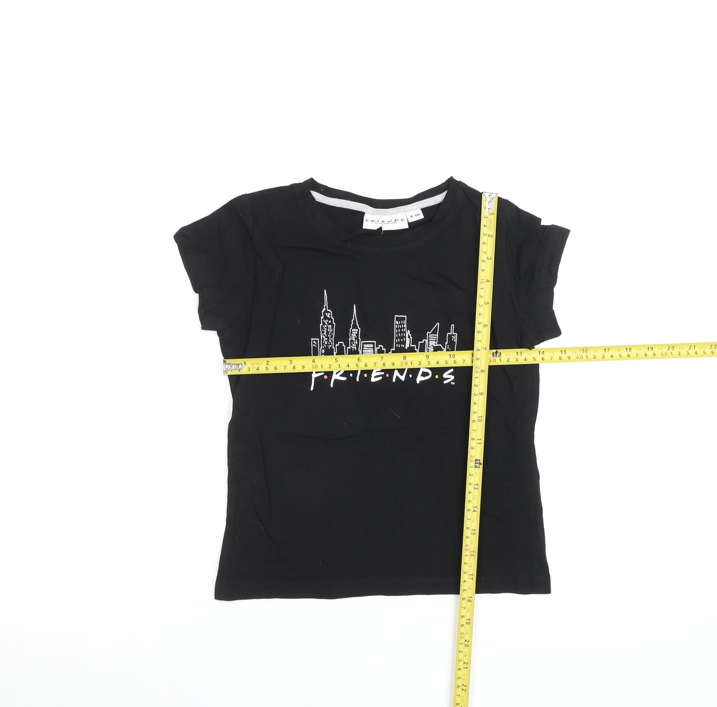 Friends Girls Black 9-10 Years Graphic Print T-Shirt