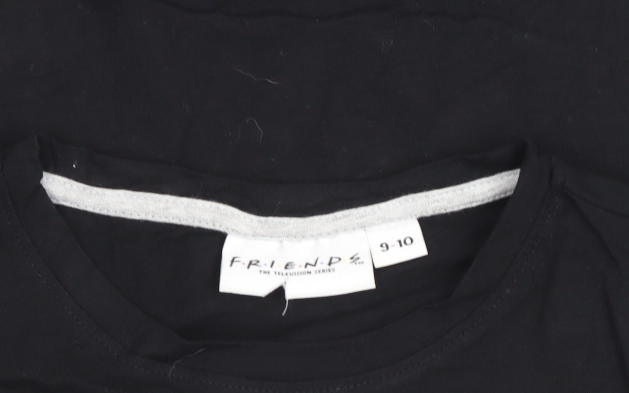 Friends Girls Black 9-10 Years Graphic Print T-Shirt