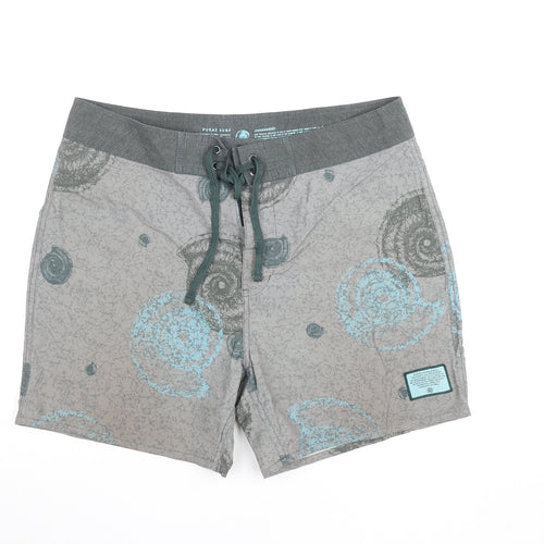 Pukas Surf Men’s Grey 32 Athletic Drawstring Quick Dry Shorts