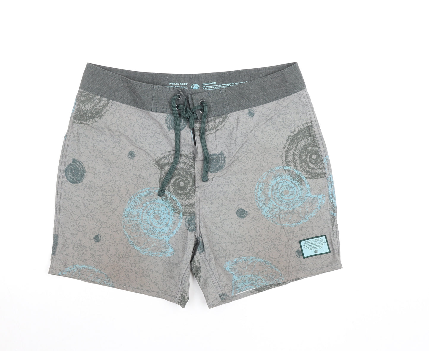 Pukas Surf Men’s Grey 32 Athletic Drawstring Quick Dry Shorts