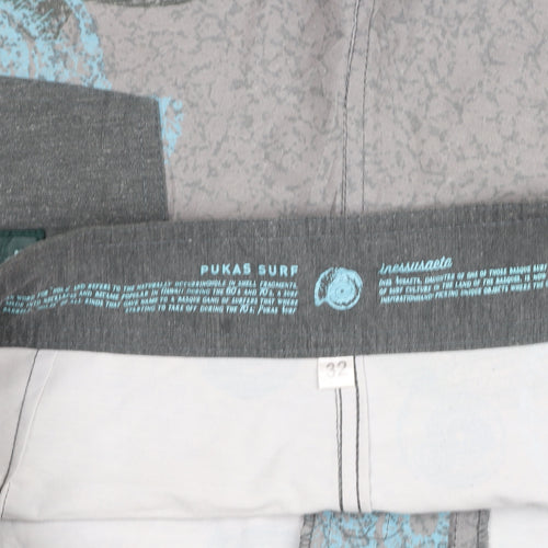 Pukas Surf Men’s Grey 32 Athletic Drawstring Quick Dry Shorts