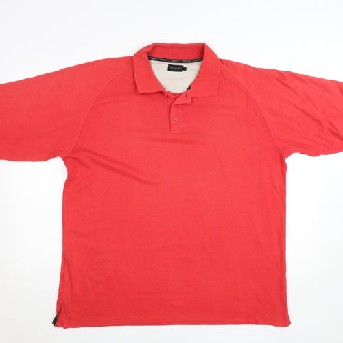 Resgue Men's Red XL Short Sleeve Cotton Blend Polo Shirt