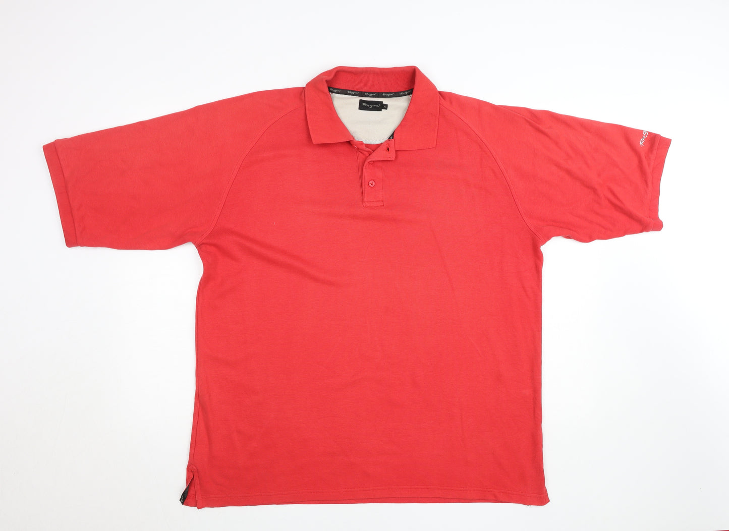 Resgue Men's Red XL Short Sleeve Cotton Blend Polo Shirt
