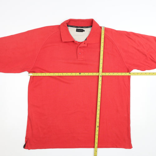 Resgue Men's Red XL Short Sleeve Cotton Blend Polo Shirt