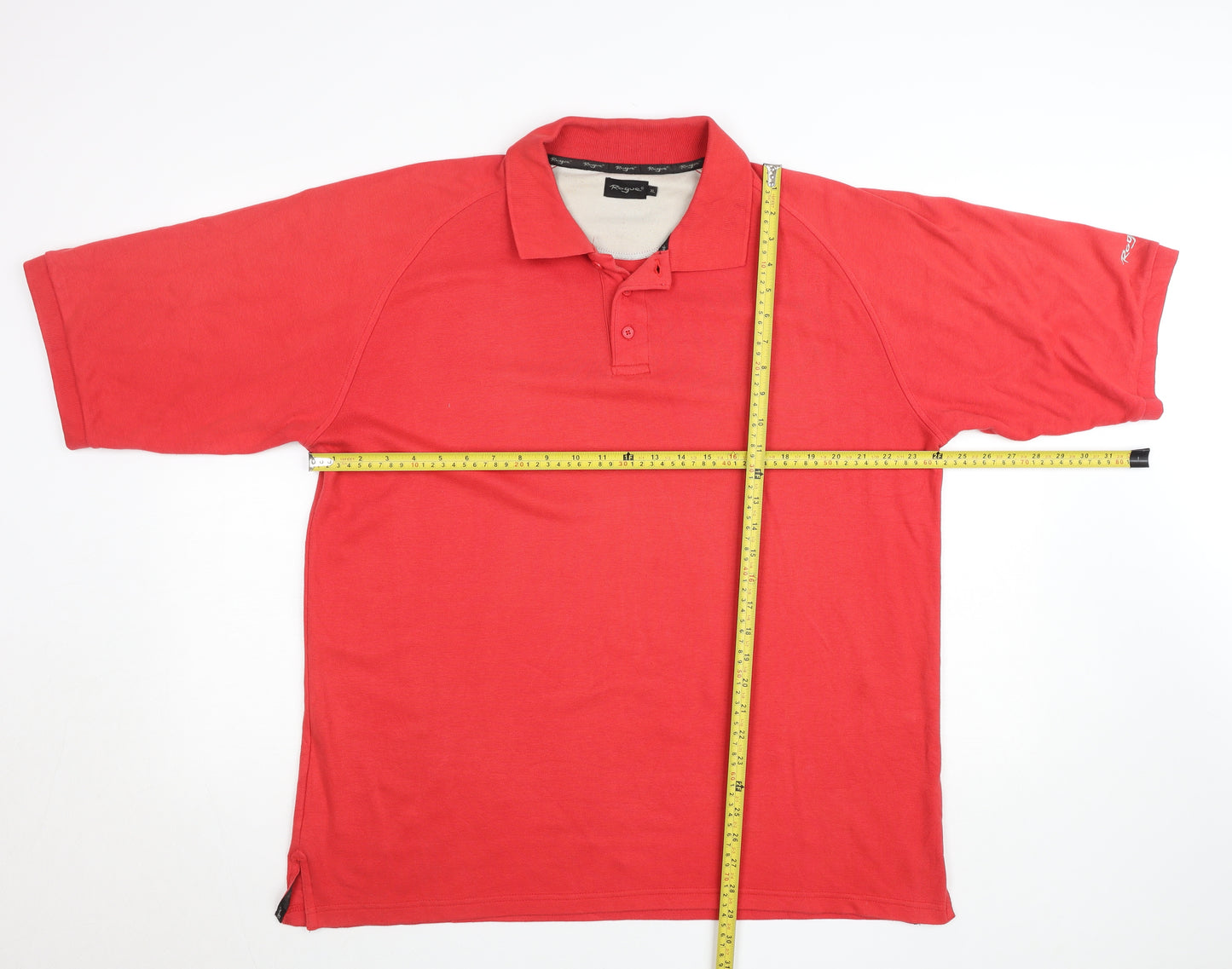 Resgue Men's Red XL Short Sleeve Cotton Blend Polo Shirt