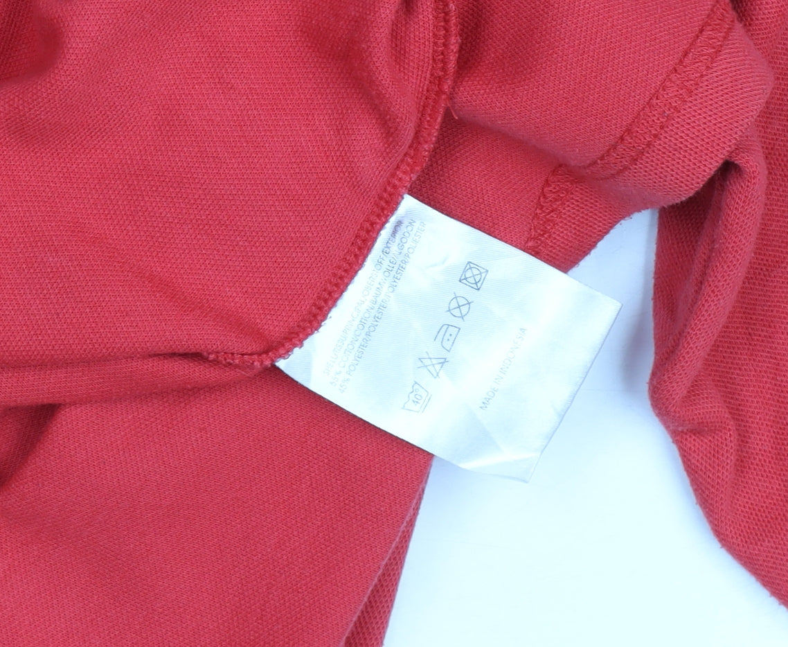 Resgue Men's Red XL Short Sleeve Cotton Blend Polo Shirt