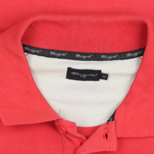 Resgue Men's Red XL Short Sleeve Cotton Blend Polo Shirt