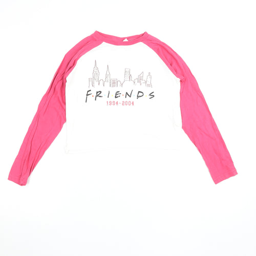 Girls Friends Pink & White Long Sleeve Graphic T-Shirt 10-11 Years