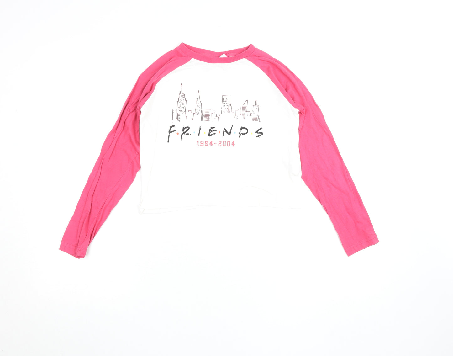 Girls Friends Pink & White Long Sleeve Graphic T-Shirt 10-11 Years