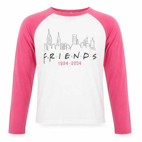Girls Friends Pink & White Long Sleeve Graphic T-Shirt 10-11 Years