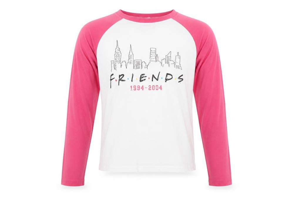 Girls Friends Pink & White Long Sleeve Graphic T-Shirt 10-11 Years