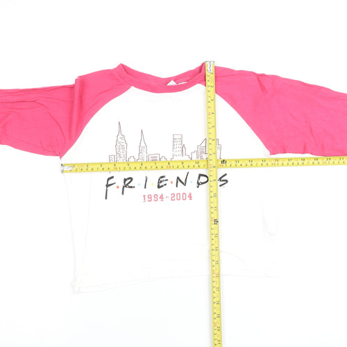 Girls Friends Pink & White Long Sleeve Graphic T-Shirt 10-11 Years