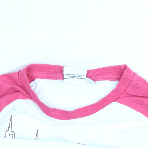 Girls Friends Pink & White Long Sleeve Graphic T-Shirt 10-11 Years