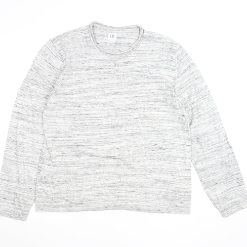 GAP Women’s Grey Long Sleeve Crew Neck Jersey Top Size M