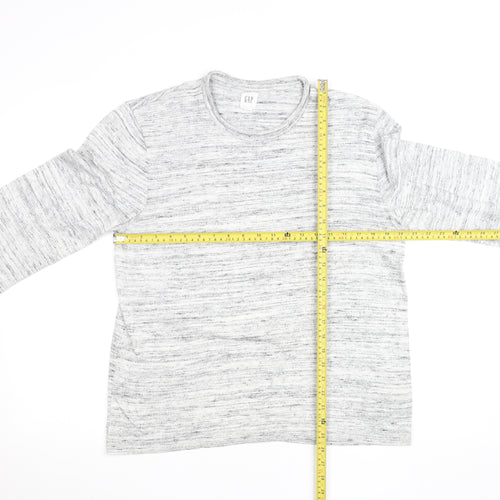GAP Women’s Grey Long Sleeve Crew Neck Jersey Top Size M