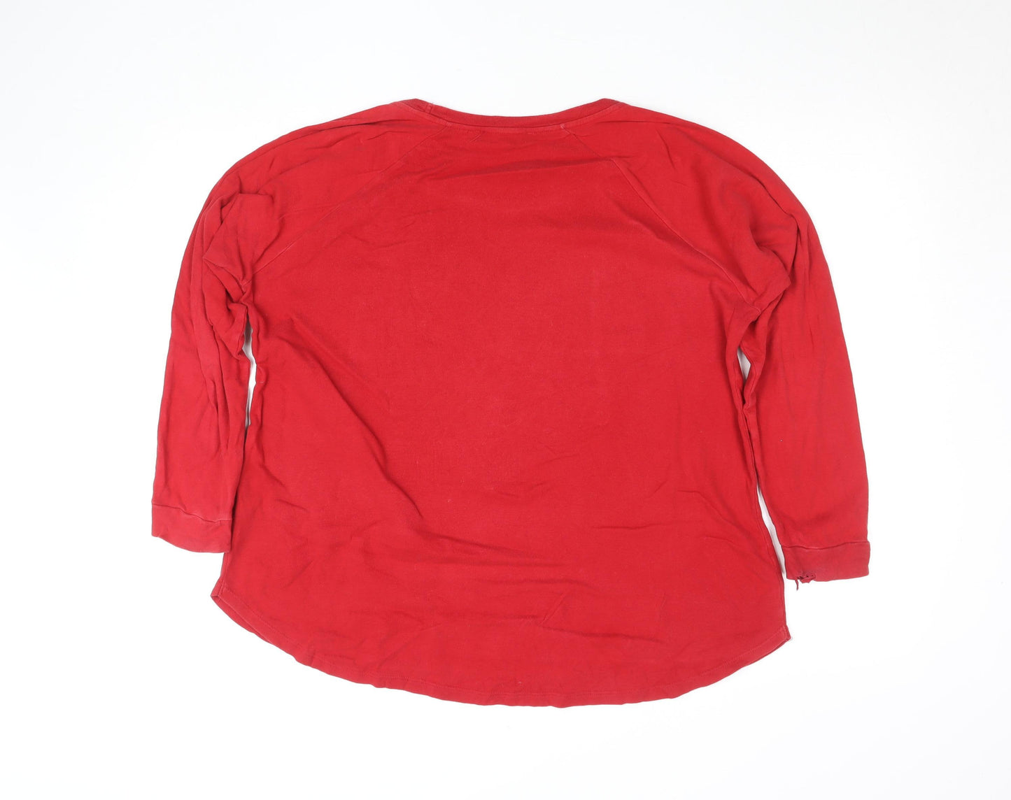 Next Women's Red Cotton Long Sleeve Heart T-Shirt Size 16