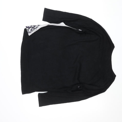 Urban Mist Women's Black Graphic 3/4 Sleeve Jersey T-Shirt Size M