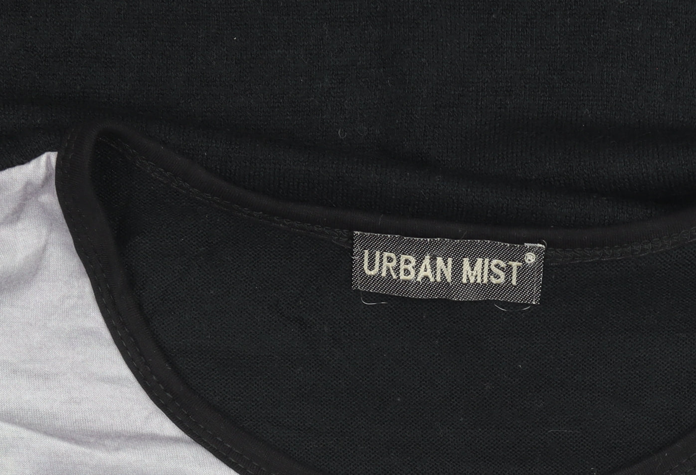 Urban Mist Women's Black Graphic 3/4 Sleeve Jersey T-Shirt Size M