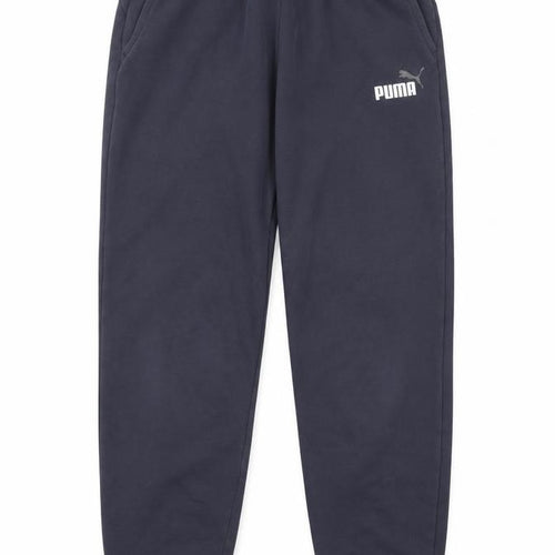 Puma Boys Blue Jogger Sweatpants 15-16 Years Elastic Waist Fleece Trousers