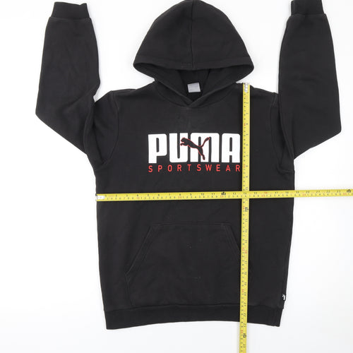 Puma Boys Black Pullover Hoodie 13-14 Years Graphic Sportswear