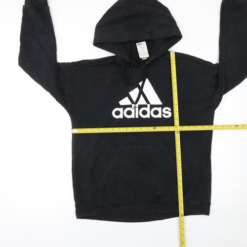 Adidas Women Black Small Pullover Hoodie Sweatshirt Cotton Logo