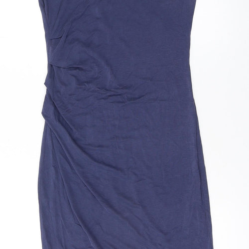 Topshop Women's Blue Bodycon Jersey Knee Length Dress UK 8