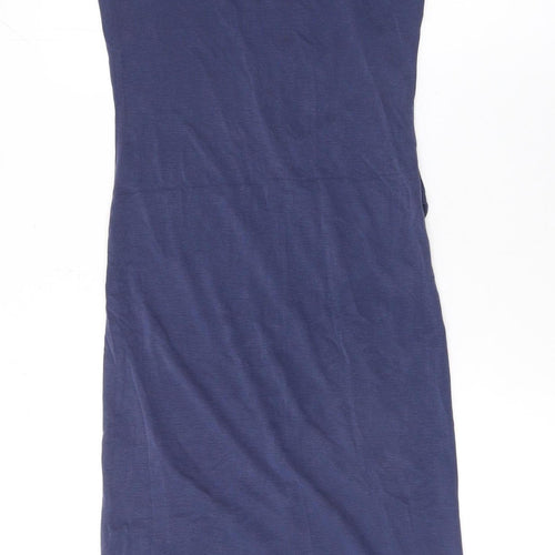 Topshop Women's Blue Bodycon Jersey Knee Length Dress UK 8