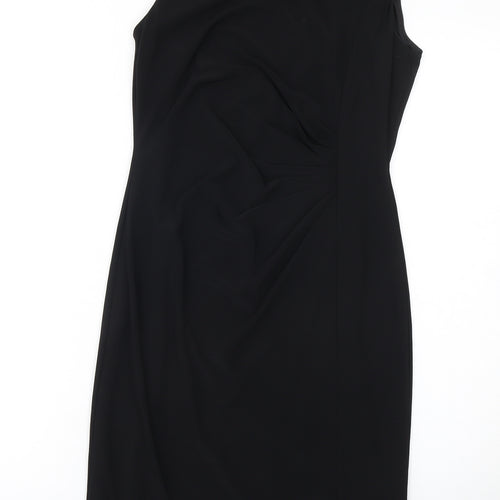 Wallis Women's Black Size 8 Sleeveless Sheath Knee Length Dress