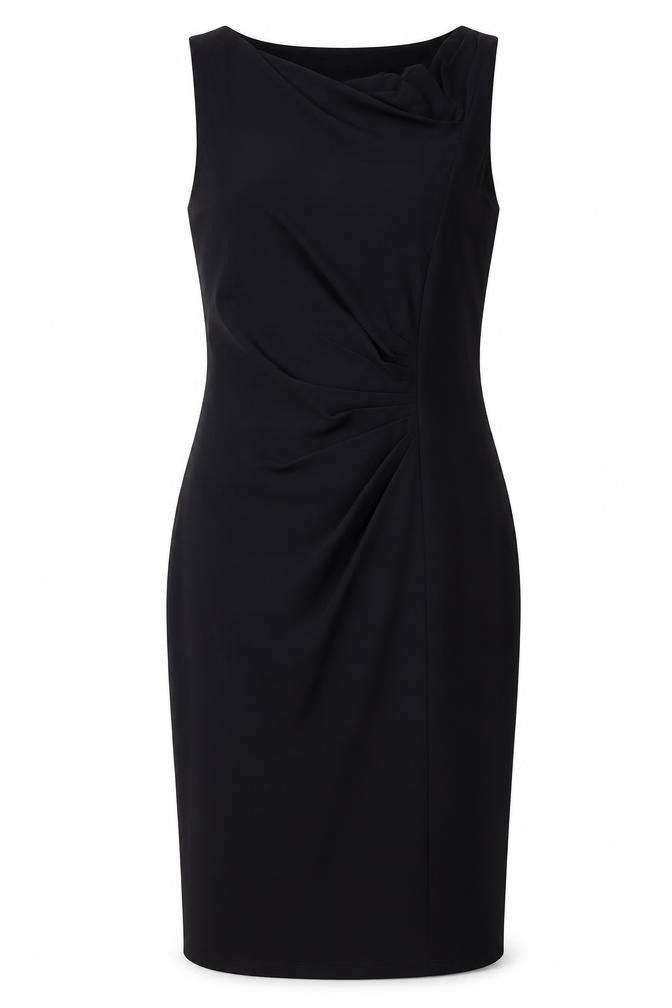 Wallis Women's Black Size 8 Sleeveless Sheath Knee Length Dress