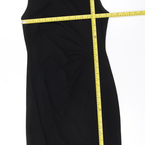 Wallis Women's Black Size 8 Sleeveless Sheath Knee Length Dress