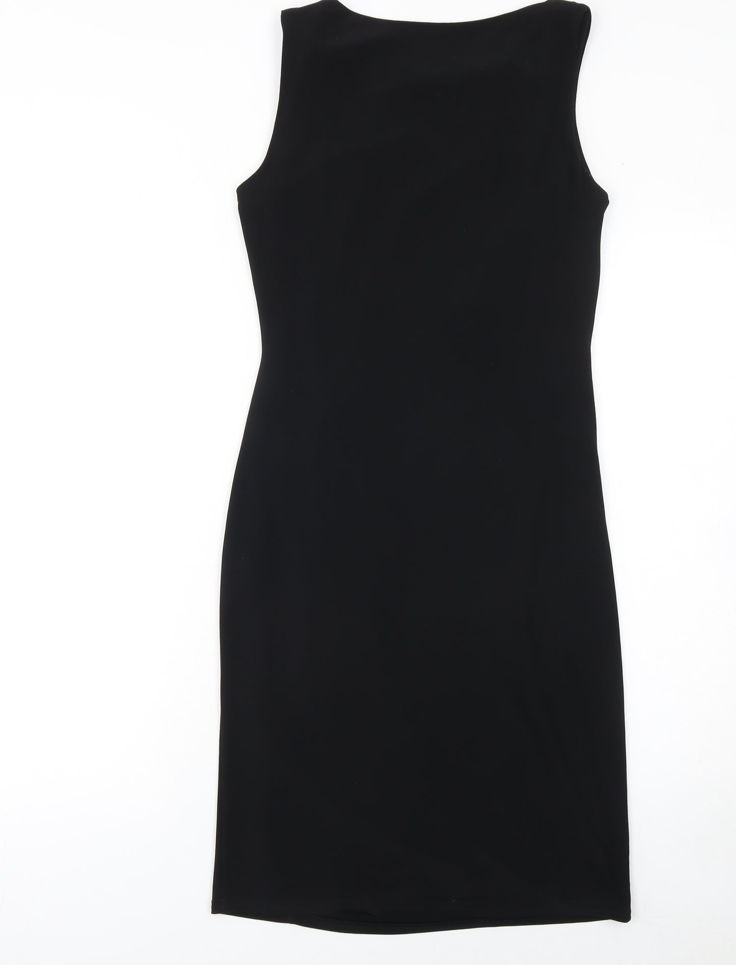 Wallis Women's Black Size 8 Sleeveless Sheath Knee Length Dress