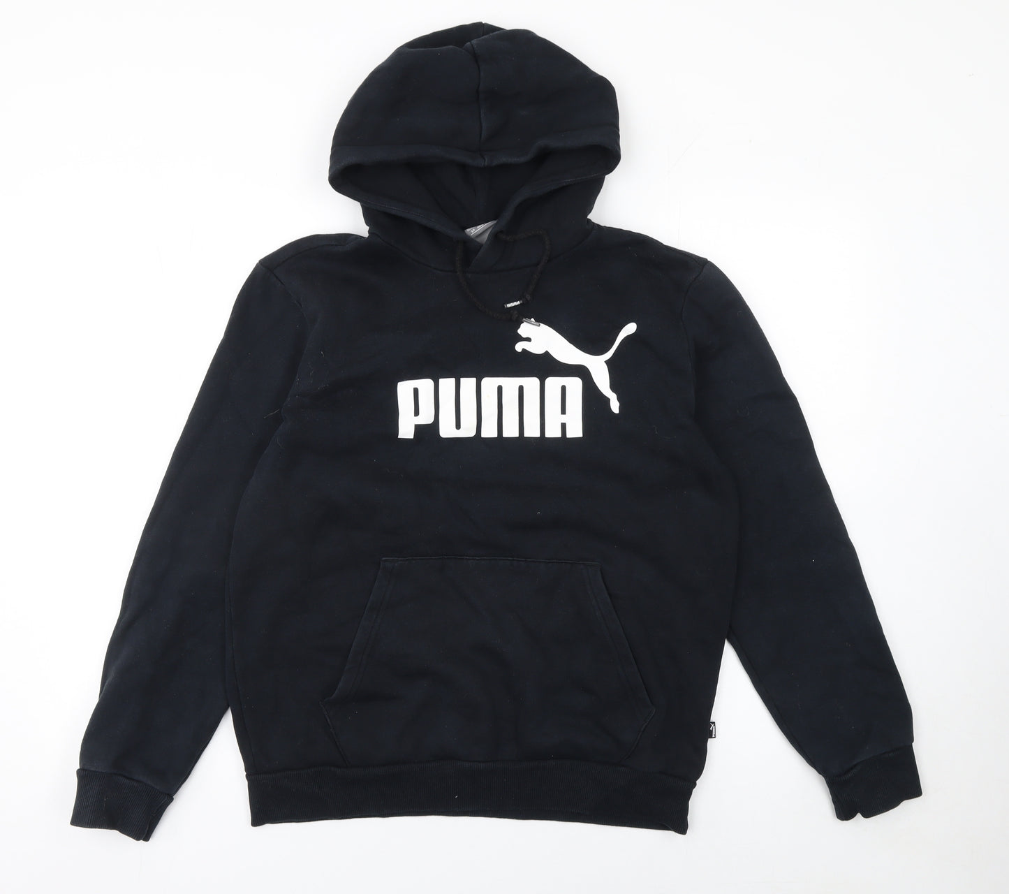 Puma Men's Black Pullover Hoodie Size S Logo Fleece Sweatshirt