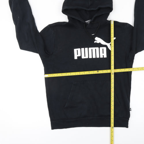 Puma Men's Black Pullover Hoodie Size S Logo Fleece Sweatshirt