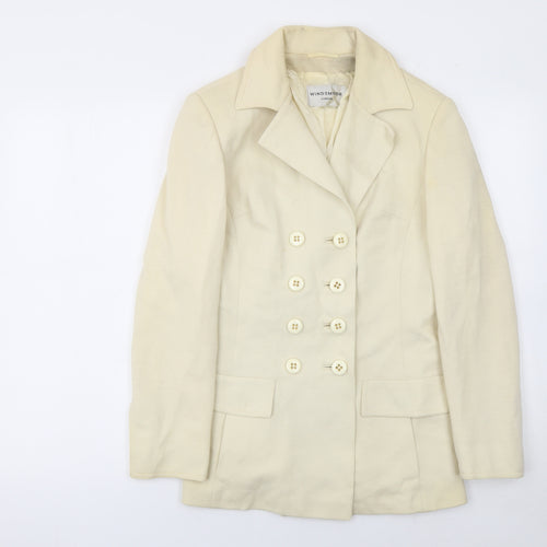 Windsmoor Women’s Ivory Wool Double-Breasted Blazer UK 12 Classic Tailored Jacket