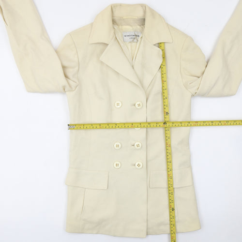 Windsmoor Women’s Ivory Wool Double-Breasted Blazer UK 12 Classic Tailored Jacket