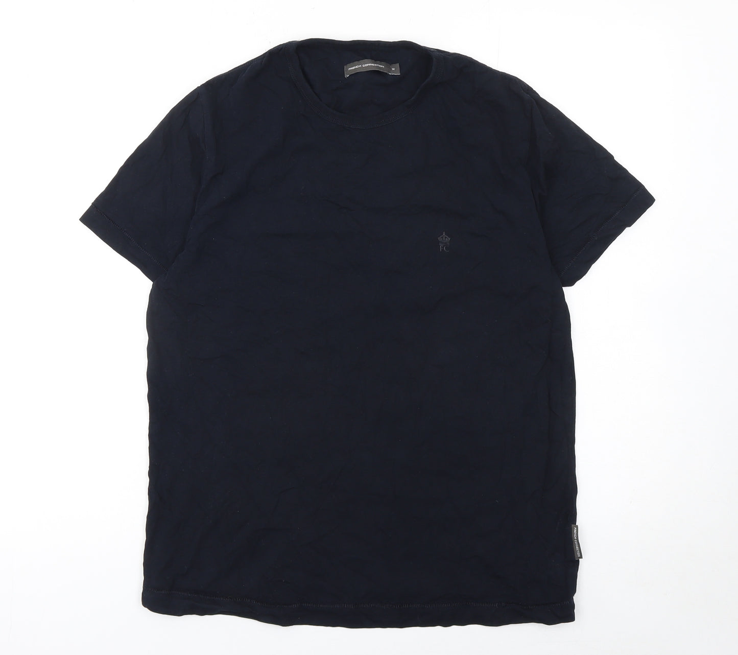 French Connection Men's Black Cotton Crew Neck T-Shirt M