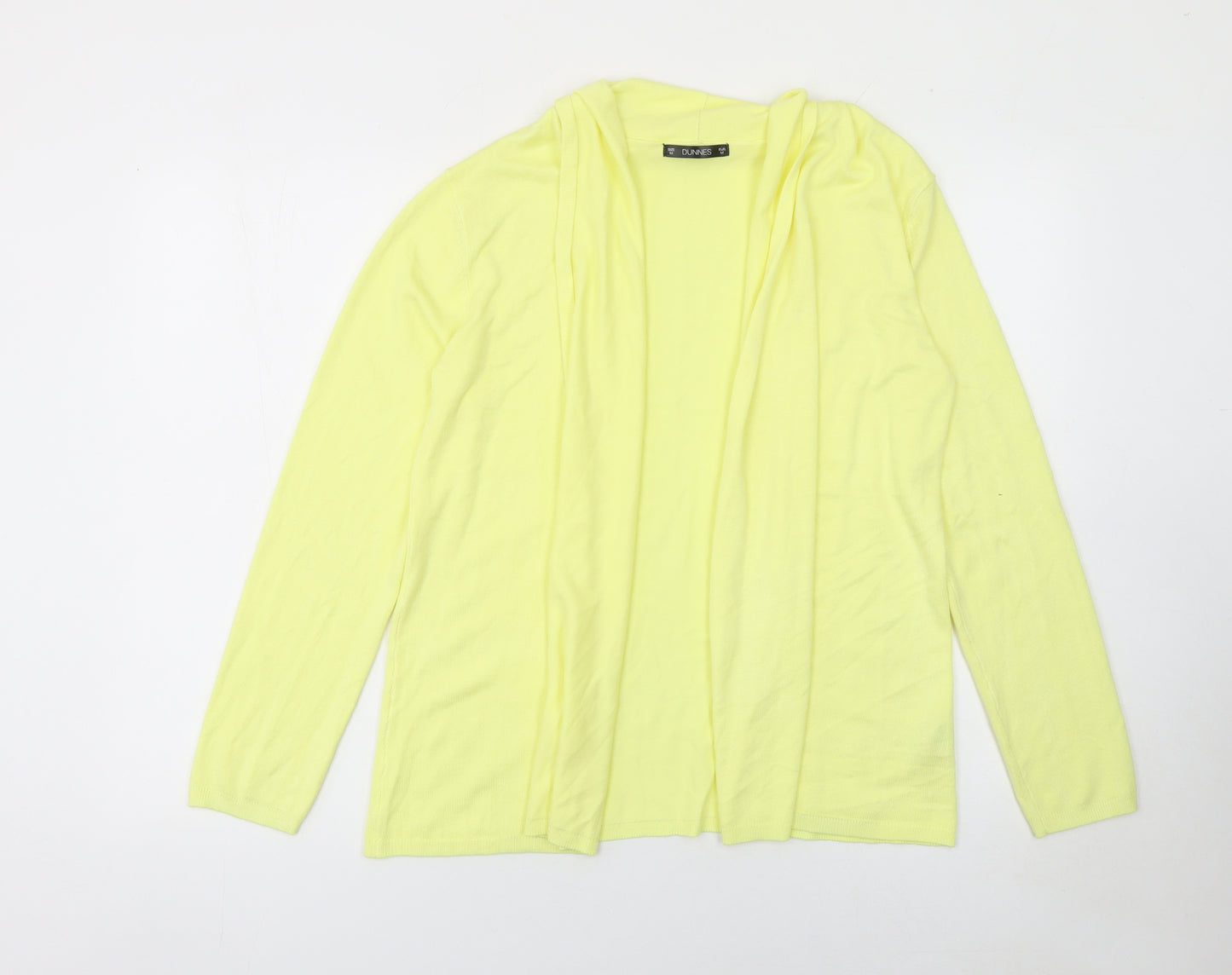 Dunnes Women Yellow Lightweight Open Knit Long Sleeve Cardigan M