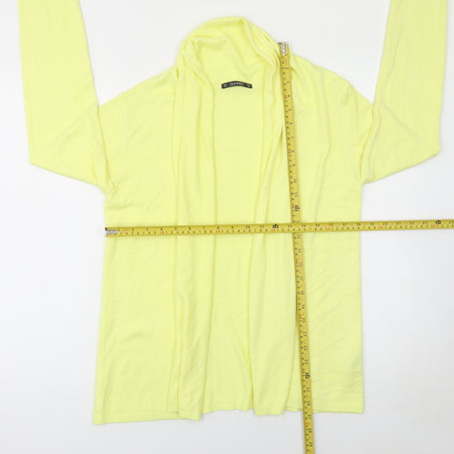 Dunnes Women Yellow Lightweight Open Knit Long Sleeve Cardigan M