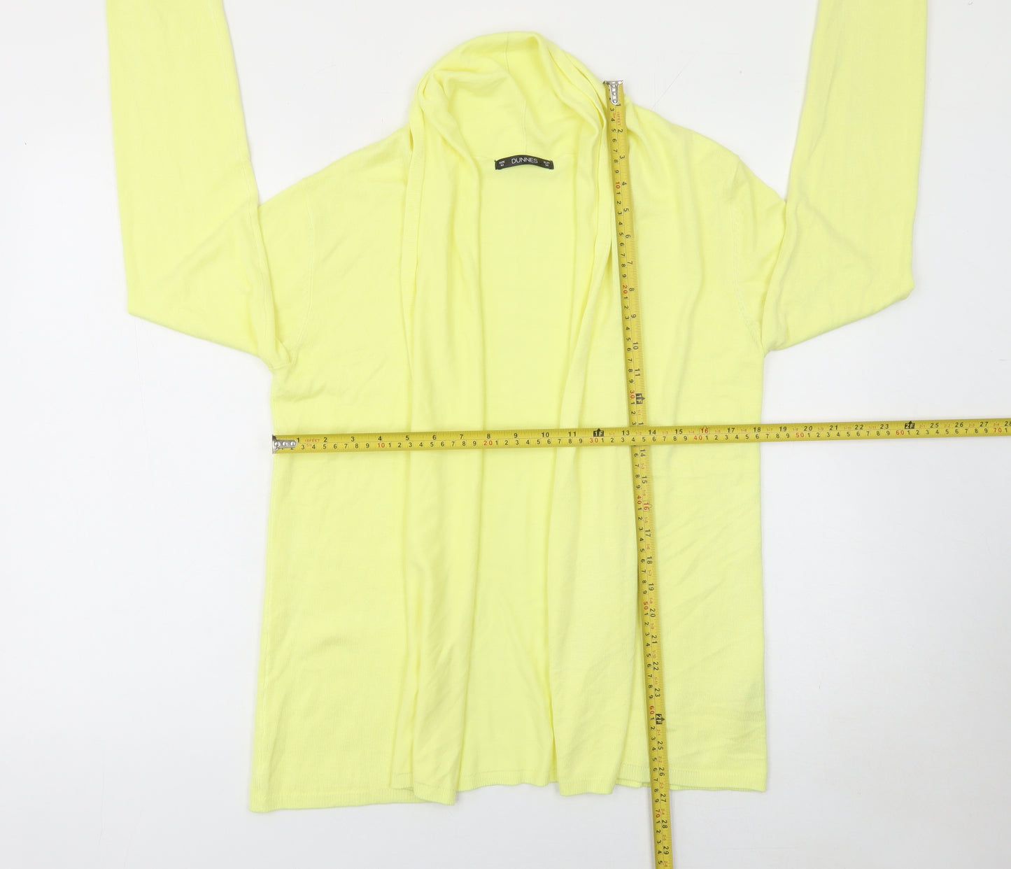 Dunnes Women Yellow Lightweight Open Knit Long Sleeve Cardigan M